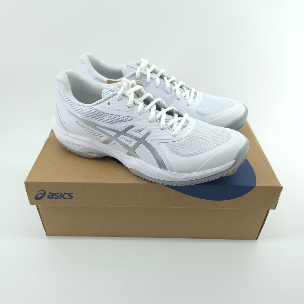 ASICS Women Game FF Tennis Shoes Mesh White Pure Silver Size 8 athletic court